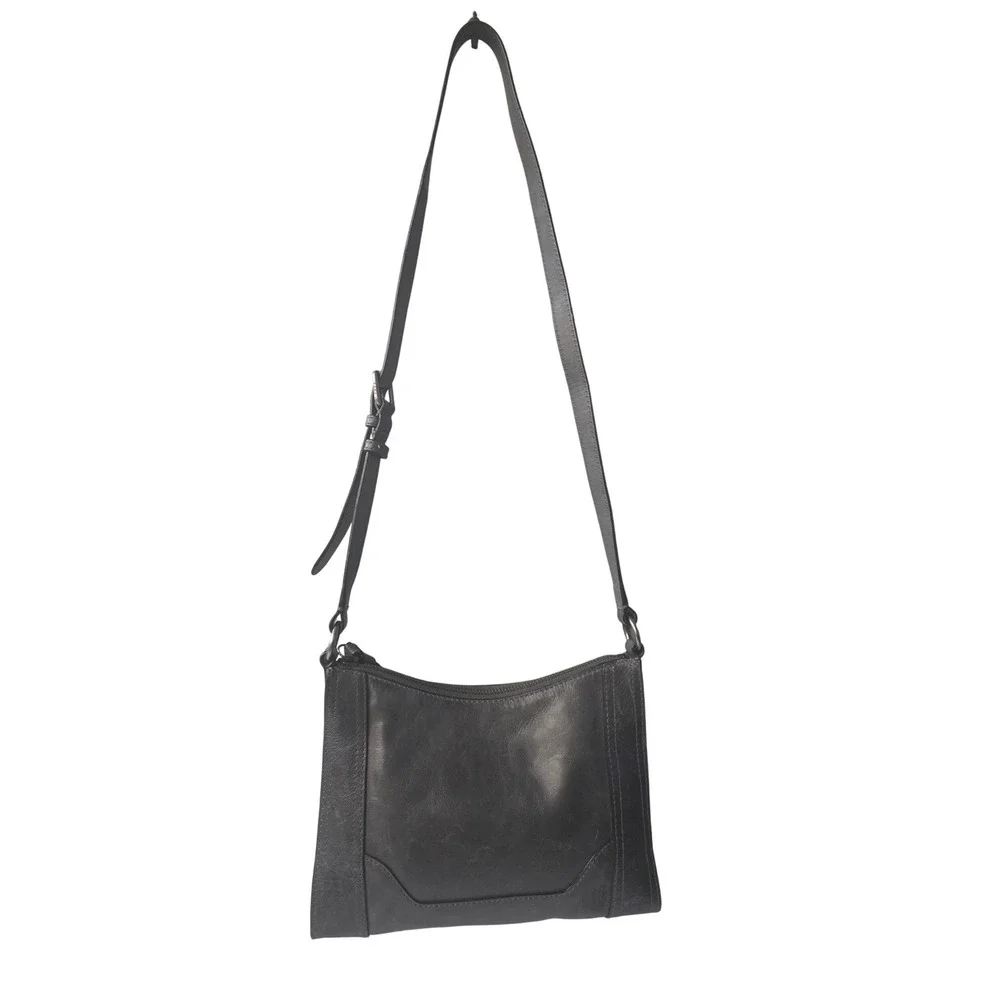 Frye Melissa Crossbody Bag Slate Grey Distressed Leather Adjustable Strap
